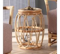 bissau rattan wicker top lamp table in athena plain