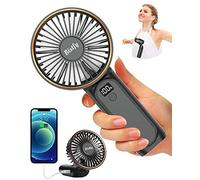 Bistfy Handheld Fan, Portable Fan 5200mAh Hand Held Hand Fan, 6 Speed LED Display Quiet Foldable Desk Fan, 180° Adjustable Rechargeable USB C Neck Fan for Office Home Travel Outdoor