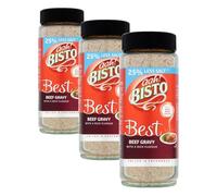 Bisto Best Reduced Salt Rich Flavour Beef Gravy Granules Made with Real Meat Juice, 390 g Jar (Pack of 3)