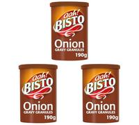 Bisto Flavoursome & Delicious Onion Gravy Granules, 190 g Drum (Pack of 3)
