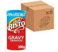 Bisto Flavoursome & Delicious Reduced Salt Beef Gravy Granules for Hearty Family Mealtimes, 300 g Drum (Pack of 6)