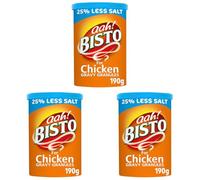 Bisto Flavoursome & Delicious Reduced Salt Chicken Gravy Granules for Hearty Family Mealtimes, 190 g Drum (Pack of 3)
