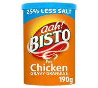 Bisto Flavoursome & Delicious Reduced Salt Chicken Gravy Granules for Hearty Family Mealtimes, 190 g Drum (Pack of 1)