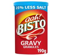 Bisto Reduced Salt Beef Gravy Granules, Great with Beef 190 g Drum (Pack of 1)