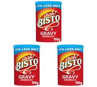 Bisto Reduced Salt Beef Gravy Granules Great with Beef 190 g Drum Pack of 3