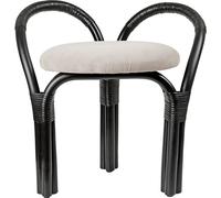 Bistra Stool Ebony Painted Rattan/Fustagno Limonta 001