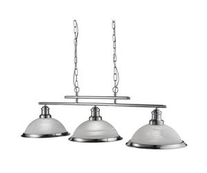 Bistro 3 Light Industrial Satin Silver Bar Pendant
