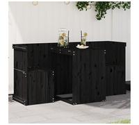 Bistro Balcony Set 158.5x72x75cm Black Pine Solid Pine Wood 2-Seater RusticCharm