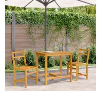 Bistro Balcony Set Solid Acacia Wood Brown Table 80x55x75cm Seats 44x45cm 2pcs
