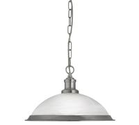 Bistro Ceiling Pendant Light Silver Finish Pendant Ceiling Light w/ Glass Shade