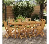 Bistro Chair Natural Solid Acacia 40x42x85cm Foldable Oiled Rustic Outdoor 8pcs.