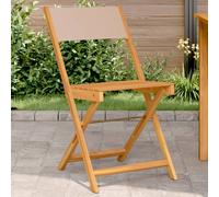 (taupe) vidaXL Bistro Chairs Outdoor Chair Dining Chair Solid Wood Acacia and Fabric