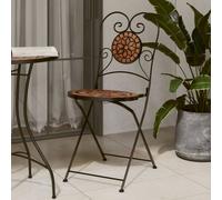 Bistro chairs 2 pcs Terracotta Ceramic Mosaic Powder-Coated Iron 38x45.5x89.5cm