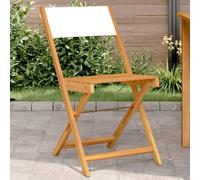 Bistro Chairs 2pc Cream White Solid Acacia Wood Folding Outdoor 41x52.5x80cm Set