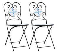 Bistro Chairs Foldable Outdoor Chair Dining Pub Chair 2 pcs Ceramic vidaXL