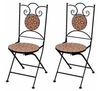 Bistro Chairs Foldable Outdoor Chair Dining Pub Chair 2 pcs Ceramic vidaXL