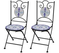 Bistro Chairs Foldable Outdoor Chair Dining Pub Chair 2 pcs Ceramic vidaXL