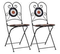 Bistro Chairs Foldable Outdoor Chair Dining Pub Chair 2 pcs Ceramic vidaXL