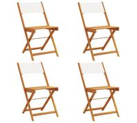 Bistro Chairs Outdoor Chair Dining Chair Solid Wood Acacia and Fabric vidaXL