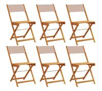 Bistro Chairs Outdoor Chair Dining Chair Solid Wood Acacia and Fabric vidaXL