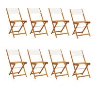 Bistro Chairs Outdoor Chair Dining Chair Solid Wood Acacia and Fabric vidaXL