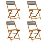 Bistro Chairs Outdoor Dining Chair Solid Wood Acacia and Polypropylene vidaXL
