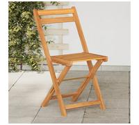 Bistro Chairs Set 2pcs Solid Acacia Wood Natural Folding Outdoor 40x51x80cm Pair