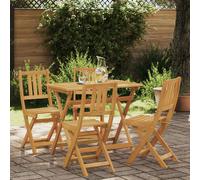 Bistro Chairs Set 4 Natural Solid Acacia Wood Foldable Rustic 40x42x85cm Oiled.