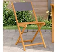 Bistro Chairs Set of 2 Anthracite Solid Acacia Wood Fabric Foldable 41x52.5x80cm