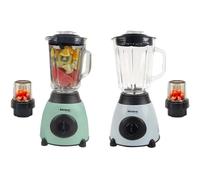 Bistro Chef 2-in-1 Nuts Ice Crushing Mixer Blender 850W, Professional Handheld Kitchen Blender 1.5L for Smoothie Maker, Fruit Juice, Shake, Made from Glass & Stainless Steel (Blue & Green, Pack of 2)