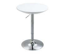 Bistro Pub Table White 61x61cm ABS Top Steel Base Height-Adjuster 76-97cm Swivel
