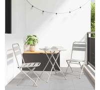 vidaXL Bistro Set 3 pcs Beige Steel, Yellow