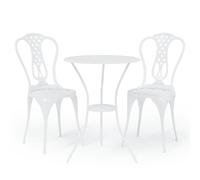 Bistro Set 3 Piece Cast Aluminium Bistro Table and Chair Multi Colours vidaXL