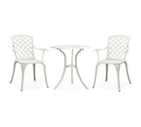 Bistro Set 3 Piece Cast Aluminium Table and Chair Balcony Multi Colours vidaXL