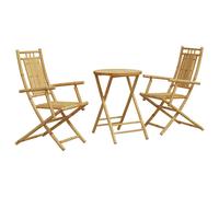 Bistro Set 3 Piece Outdoor Bistro Set Garden Table and Chair Bamboo vidaXL