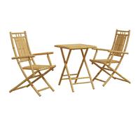 Bistro Set 3 Piece Outdoor Bistro Set Garden Table and Chair Bamboo vidaXL