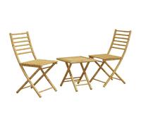 Bistro Set 3 Piece Outdoor Bistro Set Garden Table and Chair Bamboo vidaXL