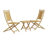 Bistro Set 3 Piece Outdoor Bistro Set Garden Table and Chair Bamboo vidaXL