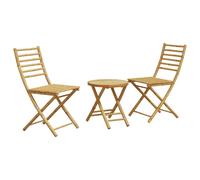 vidaXL Bistro Set 3 Piece Outdoor Bistro Set Garden Table and Chair Bamboo