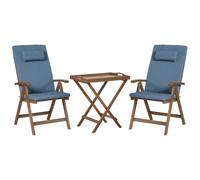 Bistro Set AMANTEA PREMIUM Acacia Wood Blue