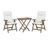 Bistro Set AMANTEA PREMIUM Acacia Wood Off-White