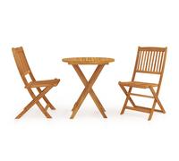 vidaXL Solid Acacia Wood Folding Garden Dining Set 3 Piece Furniture Dinner