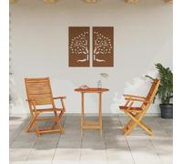 vidaXL Folding Bistro Set Folding 3 pcs Brown Solid Acacia Wood