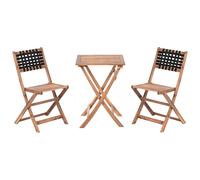 Bistro Set CONIOLO Acacia Wood Brown/ Black