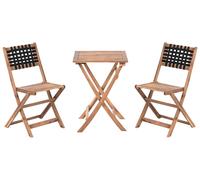 Bistro Set CONIOLO Acacia Wood Brown/ Black