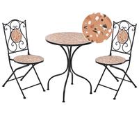 Beliani Bistro Set Folding Adrano Metal Terrazzo Effect Black