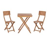 Bistro Set Folding ARDORE Eucalyptus Wood Brown
