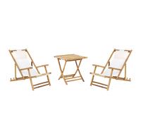 Bistro Set Folding ATRANI/MOLISE Bamboo Wood Light Brown