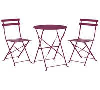 Bistro Set Folding FIORI Metal Burgundy