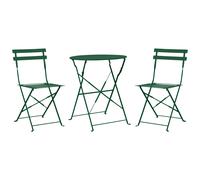 Beliani Bistro Set Folding Fiori Metal Dark Green Green, Green